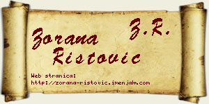 Zorana Ristović vizit kartica